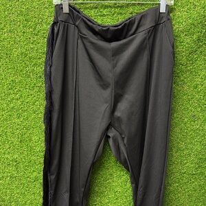 Black Fringe Detail Pants